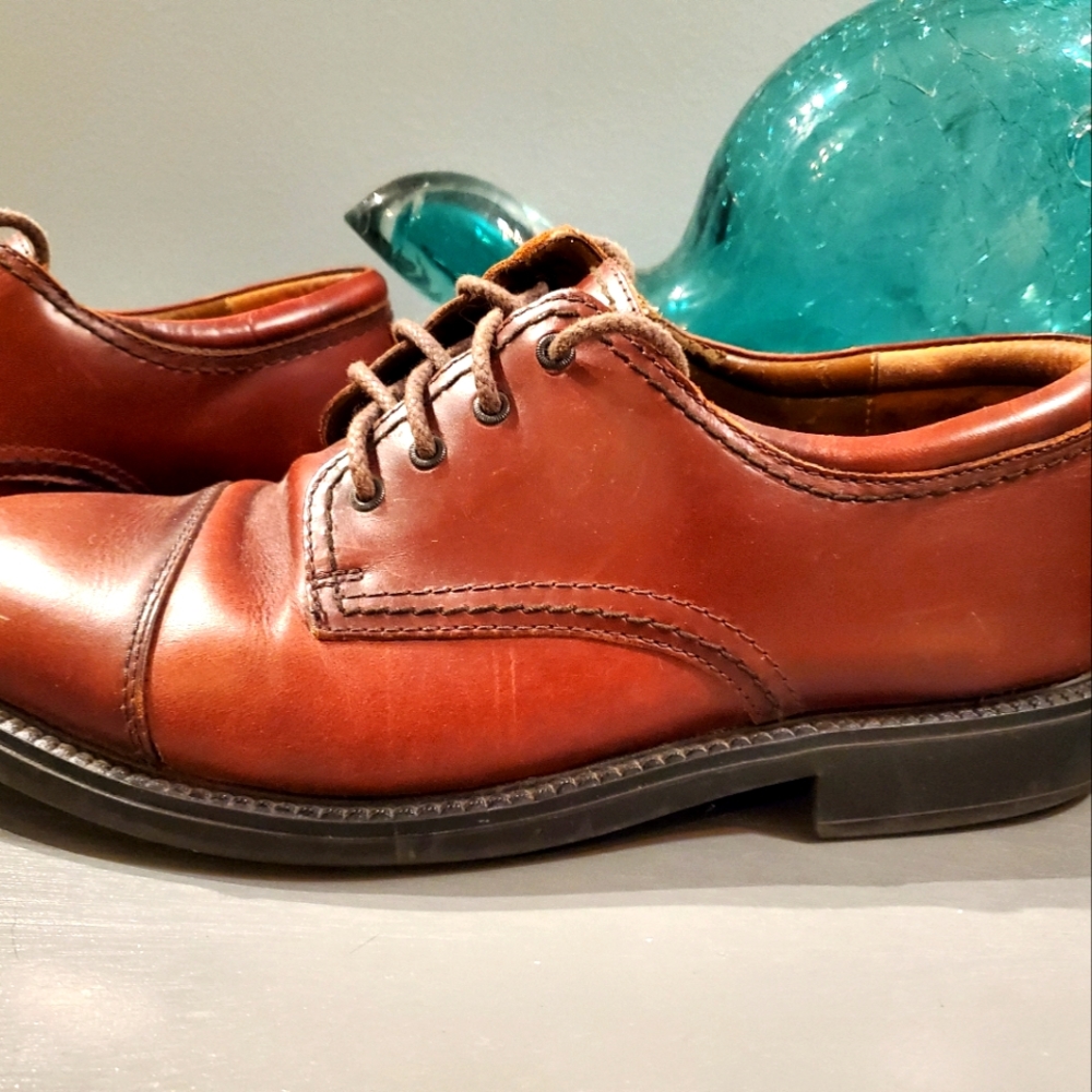 Dockers Brown Leather Oxfords | Men's 9.5 W